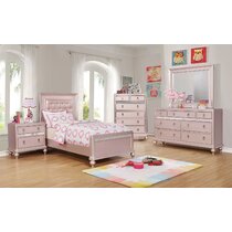 Girly queen shop size bedroom set